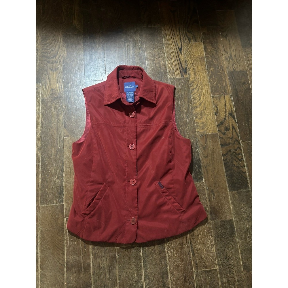 Faconnable Women's Quilted Vest – Red – Size Small‎